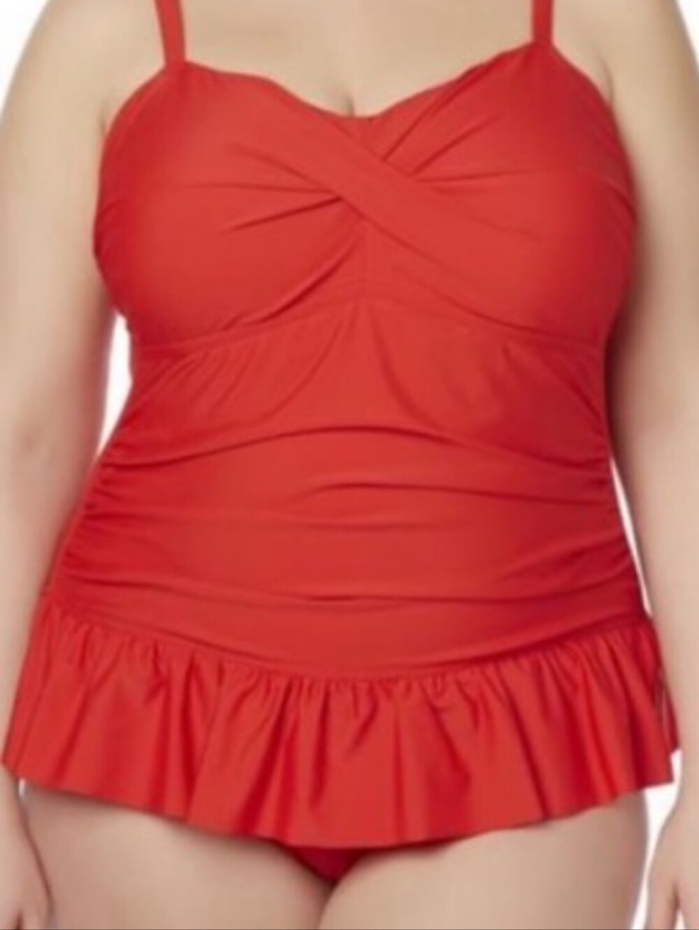 Tropical Escape Red Ruffle One-Piece Footie Swim